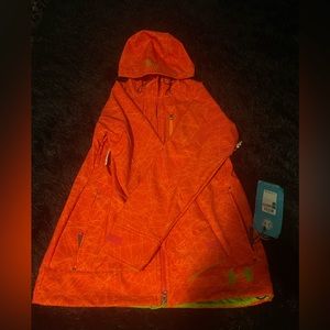 Under Armour Storm ColdGear Women’s L Black Orange Water Resistant Jacket New